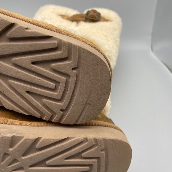 Ugg Women's 8 Katerina Tall Sherpa Suede Boots Winter Chestnut Brown Zipper - Picture 9 of 9